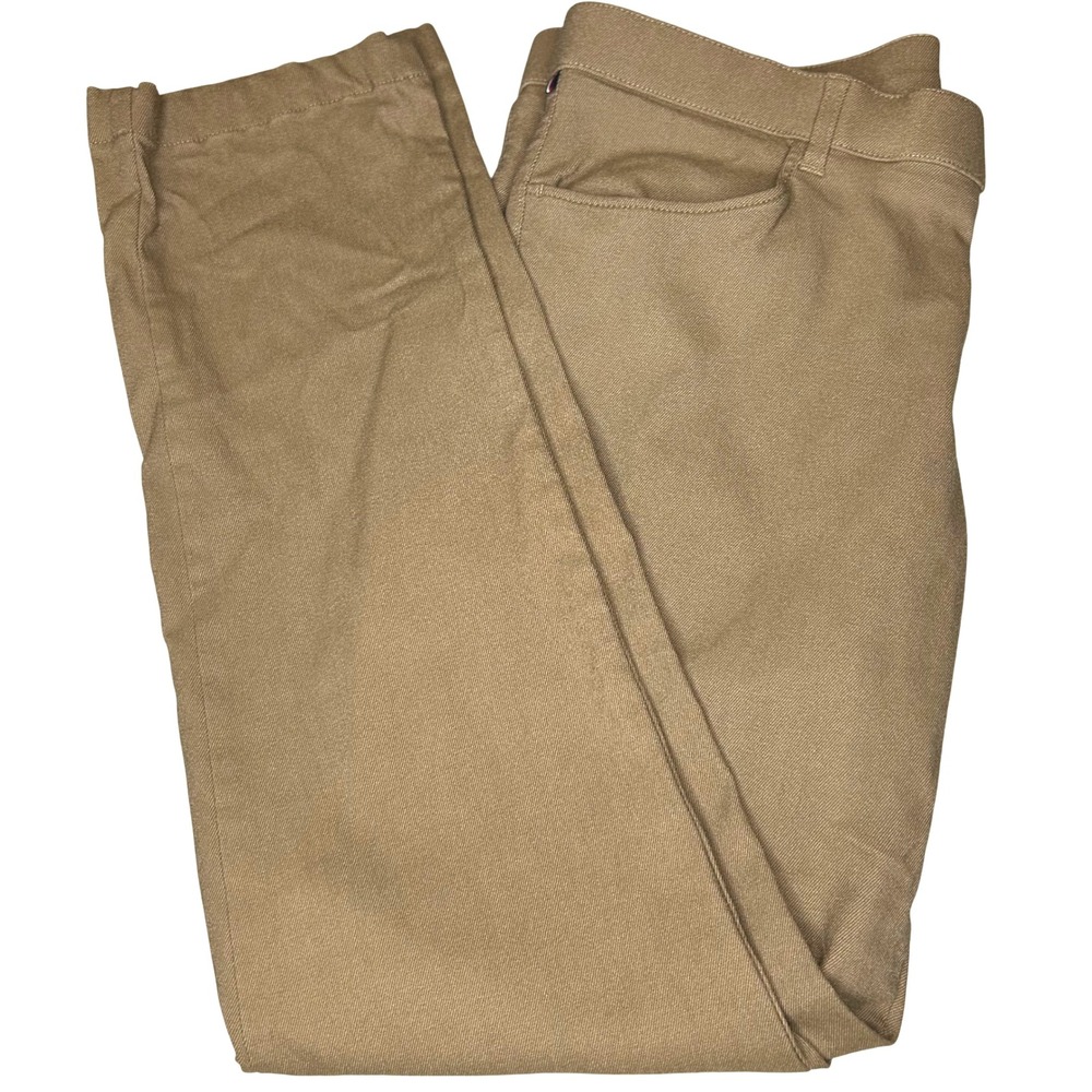 Tommy Hilfiger Men Tan Pant 34Wx30L Flat Front Straight-manufacturer error w/tag